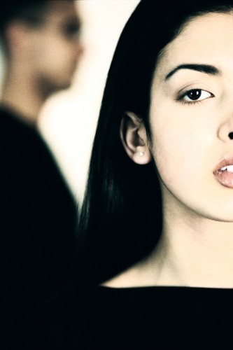 Woman Facing Away from Man